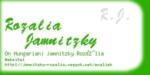 rozalia jamnitzky business card